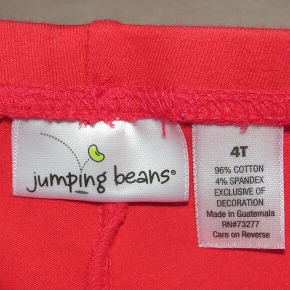 Jumping Beans Solid Red Lace Trim Toddler Cropped Leggings - Picture 5 of 6